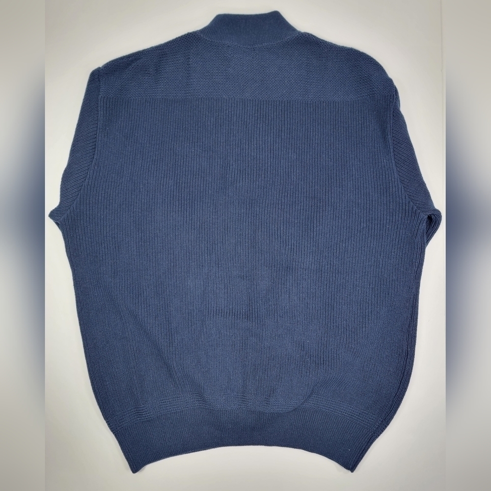 NEW Vintage LL Bean Fisherman Sweater Men's XXL 2XL Henley USA Made Navy Blue - Picture 11 of 15